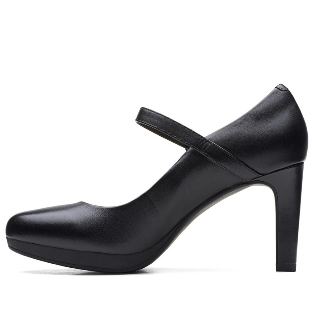 Clarks Ambry Shine Black Leather Mary Jane Heel Shoes Sz 8.5 M - Picture 3 of 11